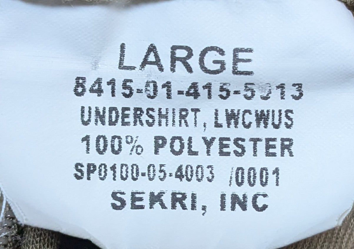Military Issued Brown LWCWUS Polyester Undershirt (DC8-25Sep04)
