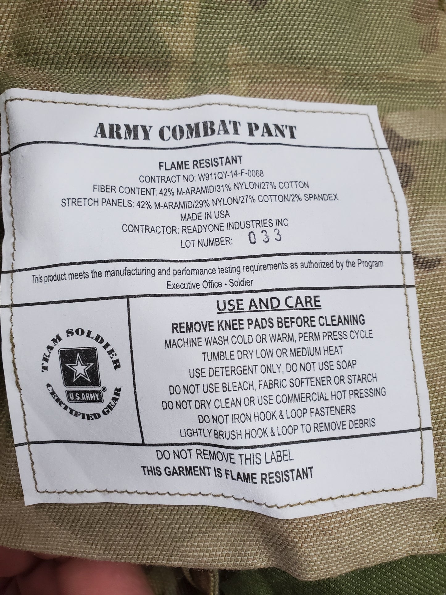 NOS Medium Regular US Army Deployment Frac Combat Pants w/ Knee Pad Pockets (CA13-.25APR06)