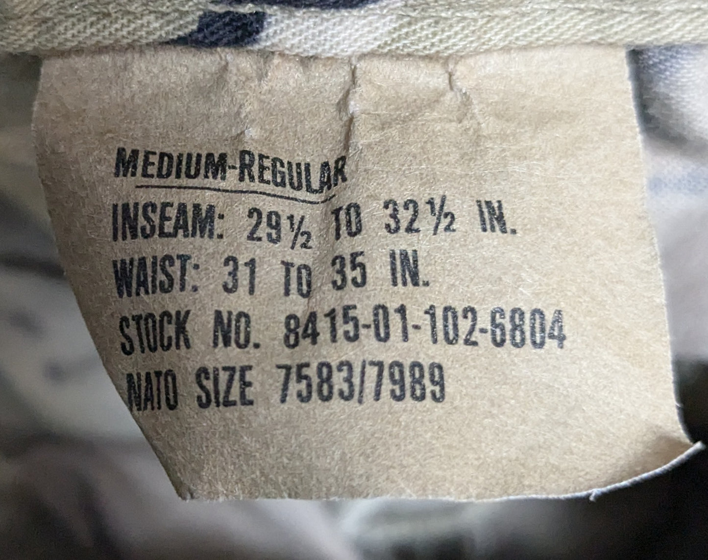 Trousers, Desert Camo Combat Medium Reg (da10-25Jun69)