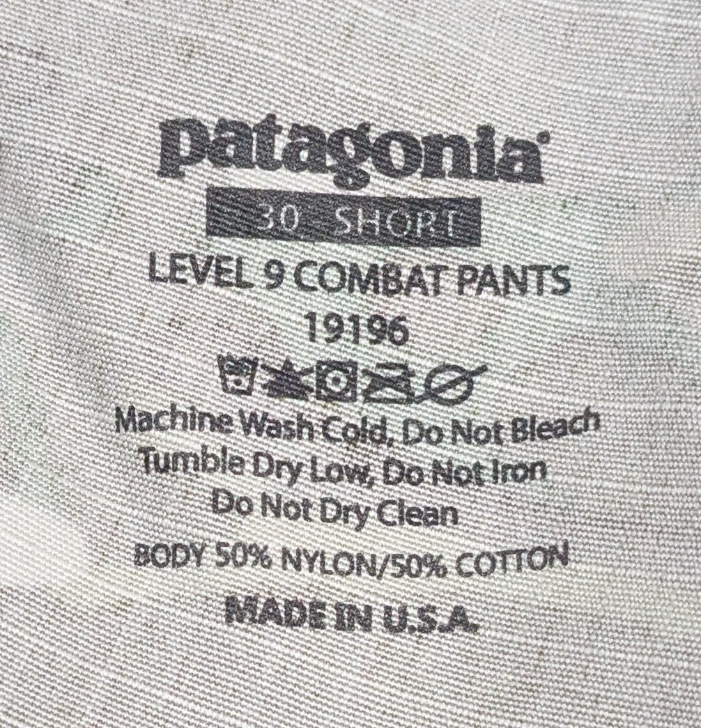 NOS Patagonia Level 9 Combat Pants 30 Short (DB11-25Aug01)