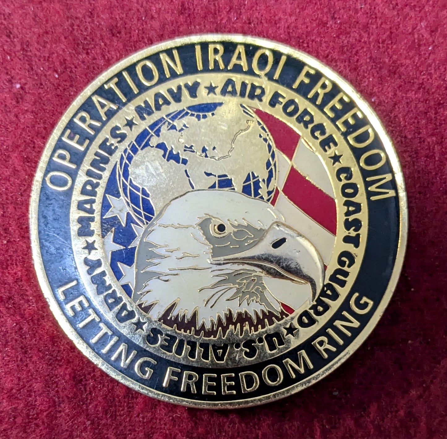 Challenge Coin Operation Iraqi Freedom Letting Freedom Ring Anheuser-Busch (chcc-25May50)