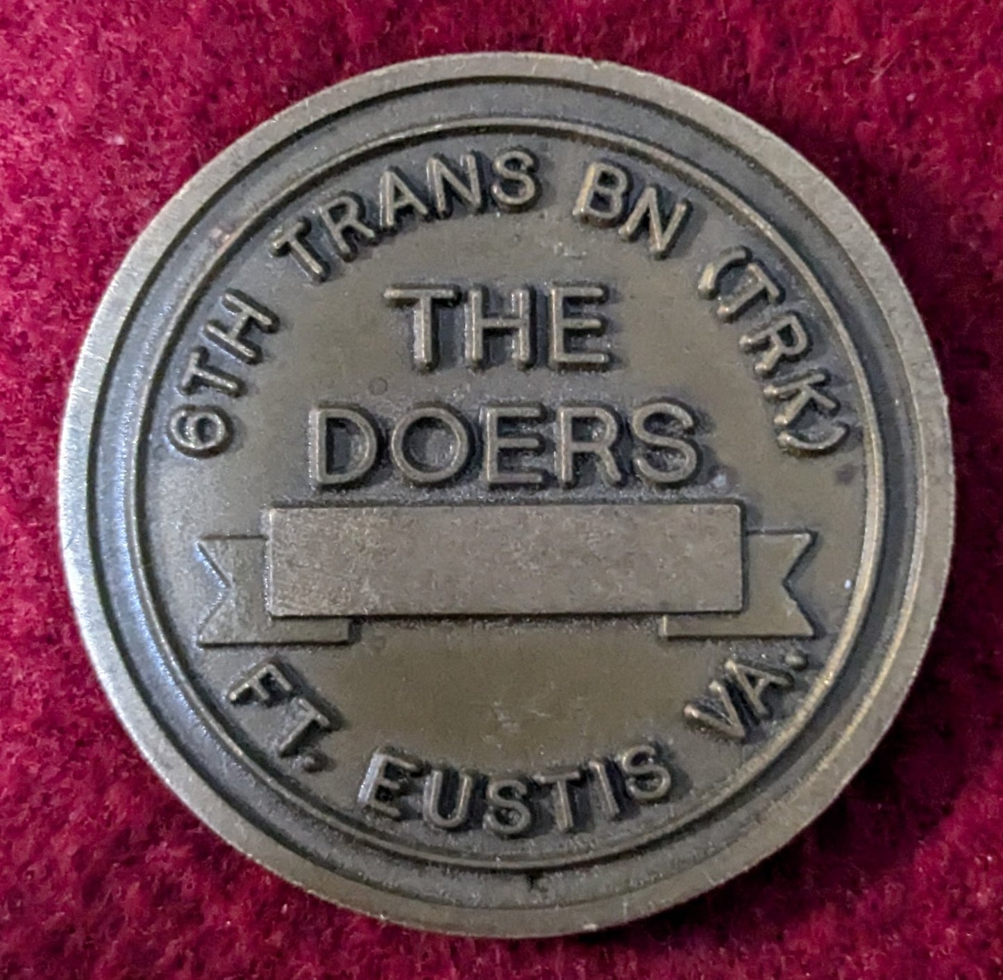 Challenge Coin The Doers Ft. Eustis VA 6th Trans (chcc-25May81)