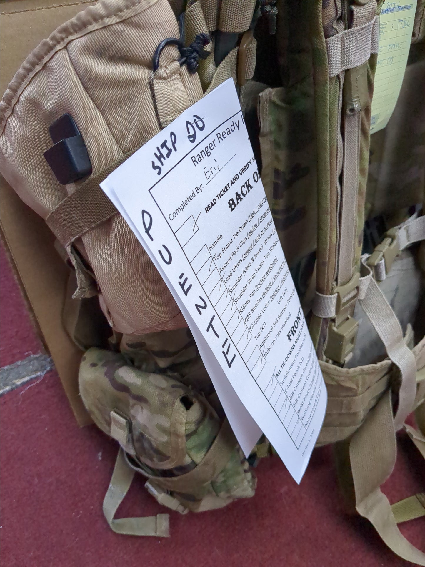 * Puente * MAIL-Out w/ Shipping - "SFAS Ready" OCP Large Molle II Ruck Configuration w/ 2 x 2Qt Tan Canteen Covers