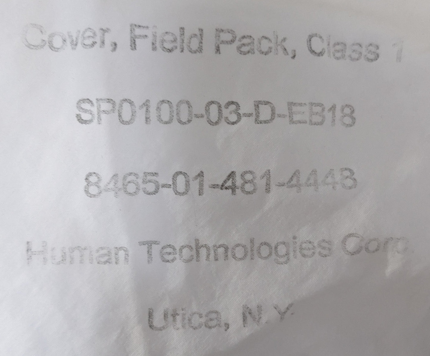 Snow Cam, Field Pack Cover Shell (fb12-25Jun83)