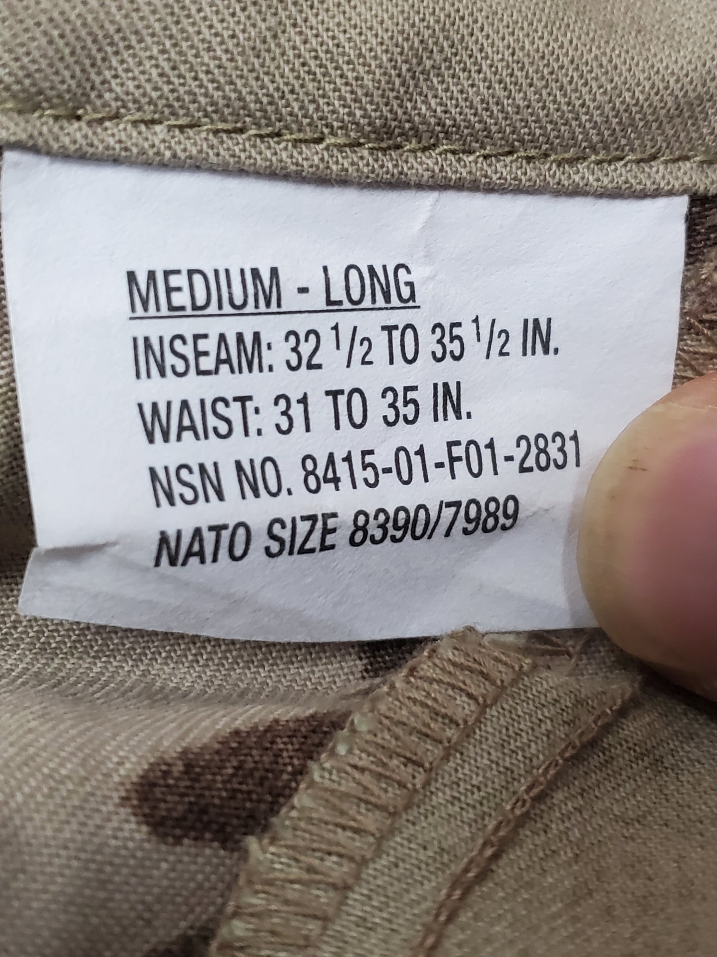 NOS Medium Long US Army Deployment Frac Combat Pants w/ Knee Pad Pockets (da10-25jan10)
