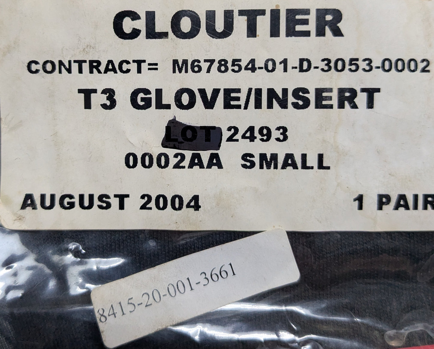 NWT Chemical Protective Gloves T3 Glove/Insert (DC7-25Sep31)