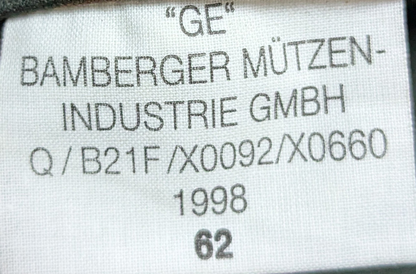 Bamberger Mutzen-Industrie Size 62 German Fleckan Camo (DB1-25Sep76)