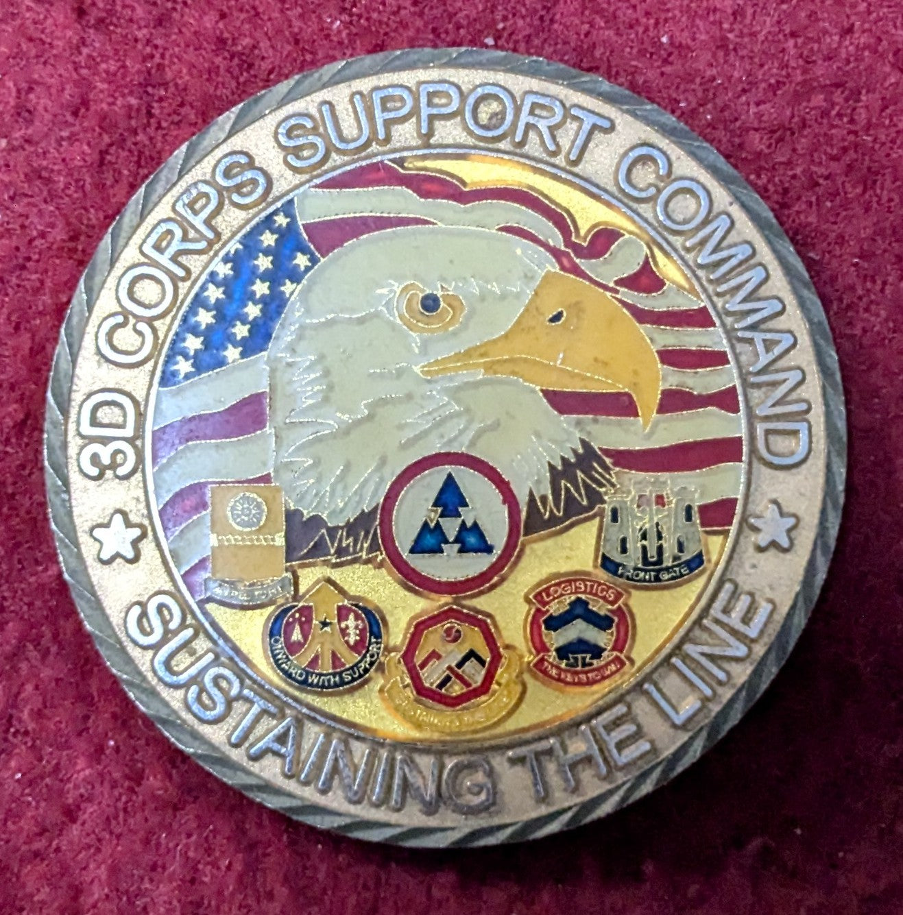 Challenge Coin 3D Corps Support Command Reenlistment (chcc-25May68)