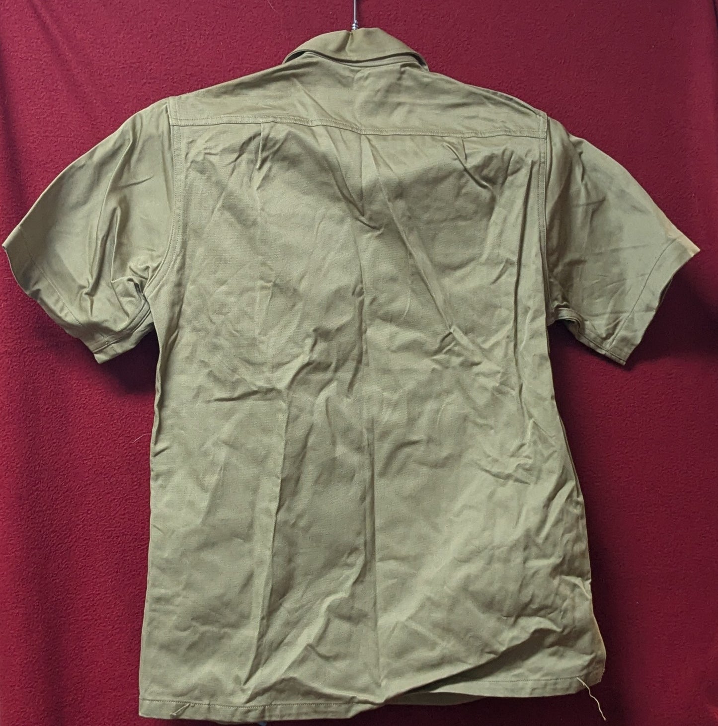 Vintage USA Army Quarter Sleeve Tan Khaki Shirt Men Small (CB6-25Sep60)