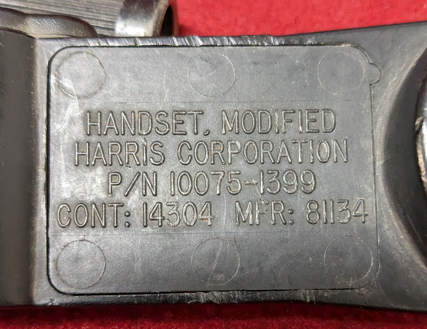 Handset, Modified Harris Corporation 5 Pin (cb06-25May109)