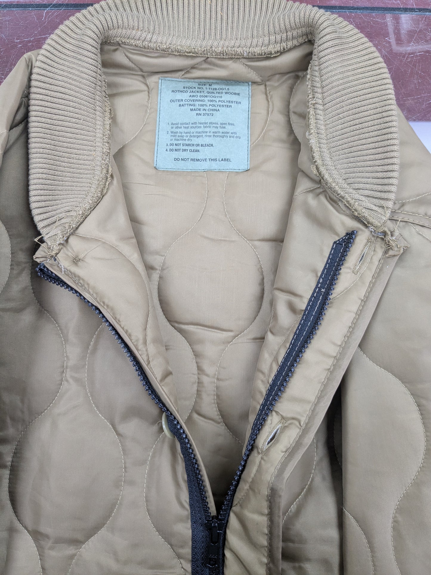 FLOX - Medium 'Woobie Smoker Jacket' Coyote Field Jacket Liner w/ Buttons, Zipper, Cuffs, Pockets