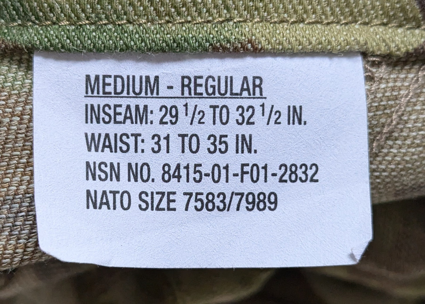 NWT Medium Regular US Army Deployment Frac Combat Pants w/ Knee Pad Pockets (25APR02)
