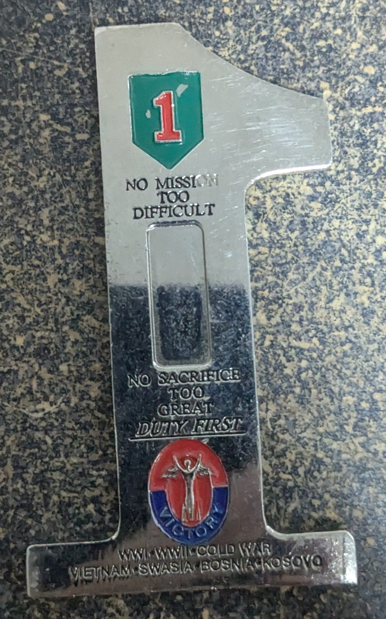 Challenge Coin Big Red 1 Presented by Danger 6 for Excellence (CHCC-25Jul28)