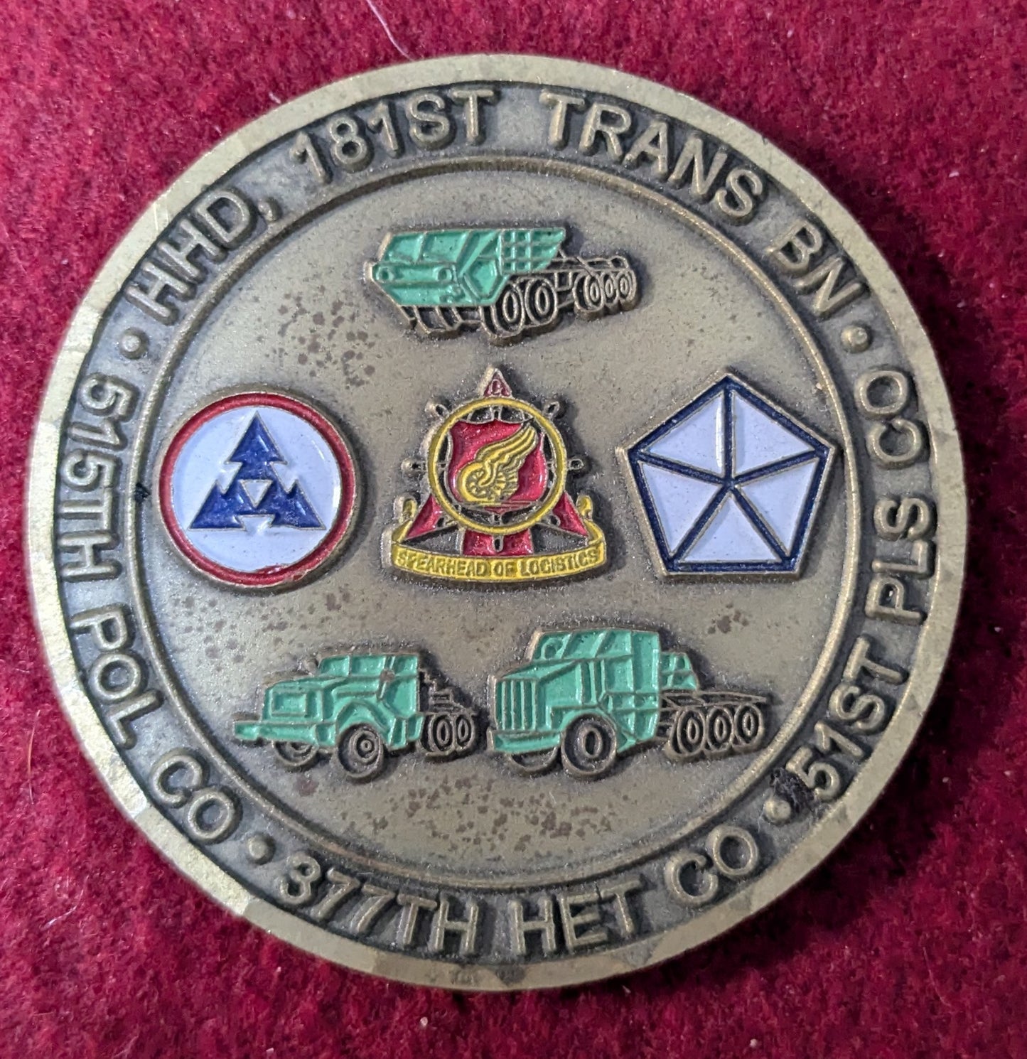 Challenge Coin HHD 181st Trans BN, 515th POL CO, 377th HET CO, 51st PLS CO (chcc-25May25)