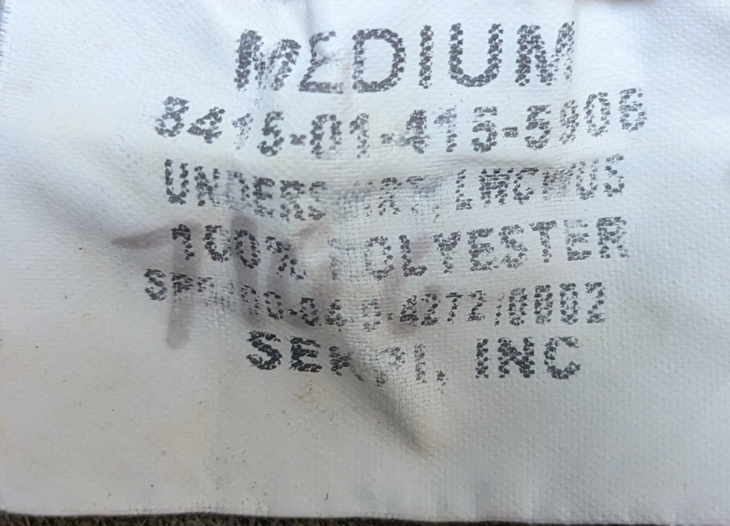 Military Issued Brown LWCWUS Polyester Undershirt Medium (DC8-25Sep05)
