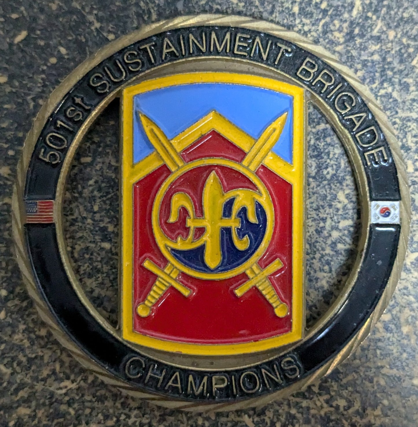 Challenge Coin 501st Sustainment Brigade Champion Command Team (CHCC-25Jul42)