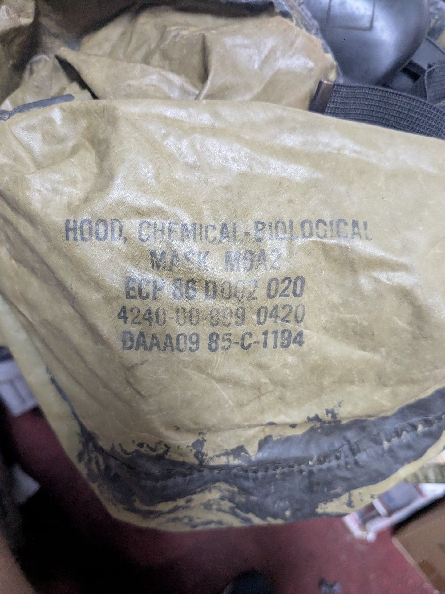 M6A2 Chemical Biological Hood With M17 Gas Mask Medium (DB2-25Sep89)