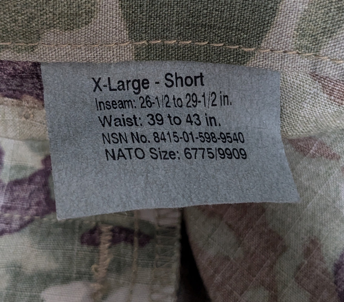 NWT X-Large Short OCP Multicam Flame Resistant FRAC Uniform Pants Deployment (CA13-25APR11)