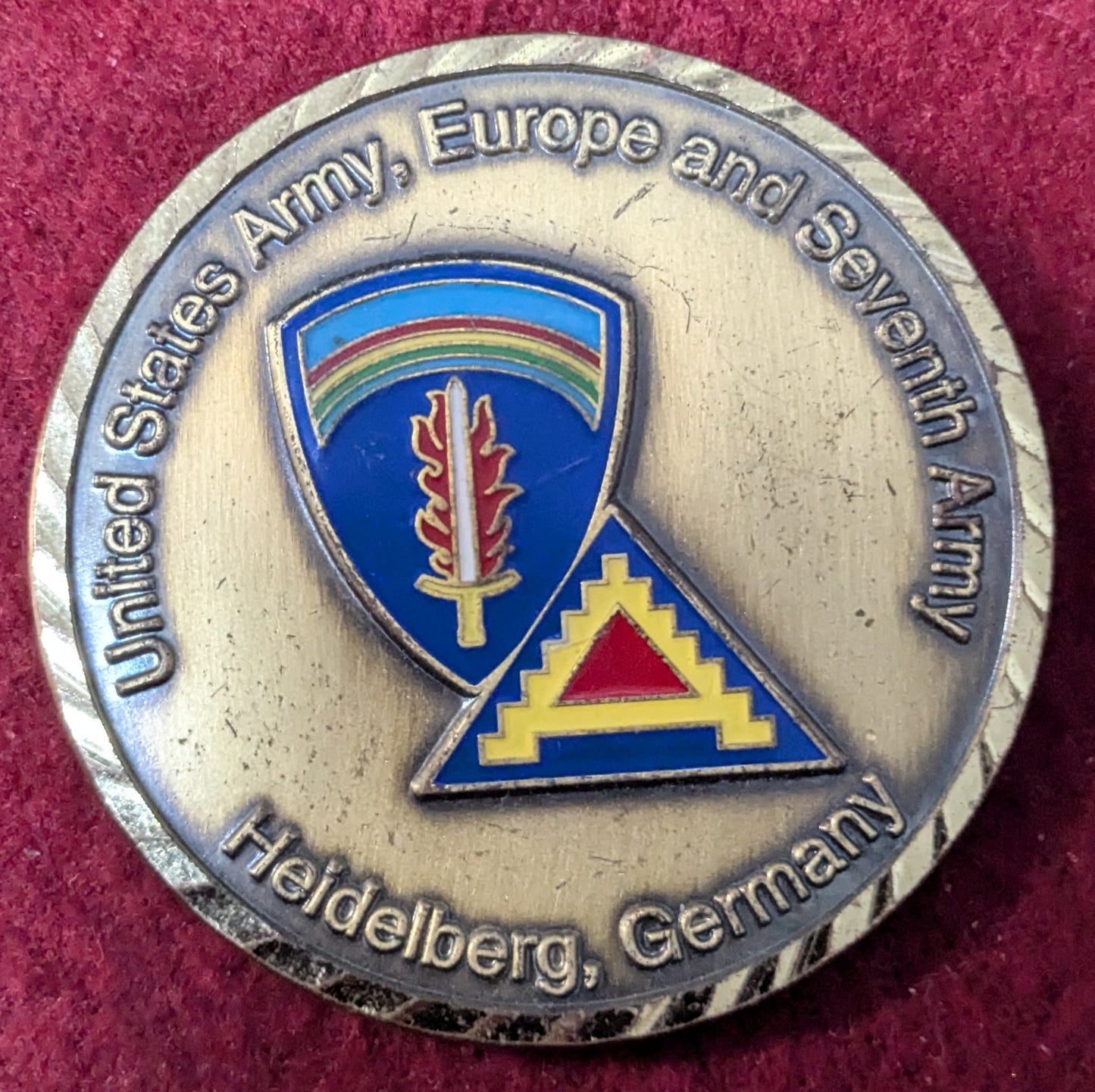 Challenge Coin On Point For the Nation, United States Arm, Europe and Seventh Army Heidelberg Germany (chcc-25May31)