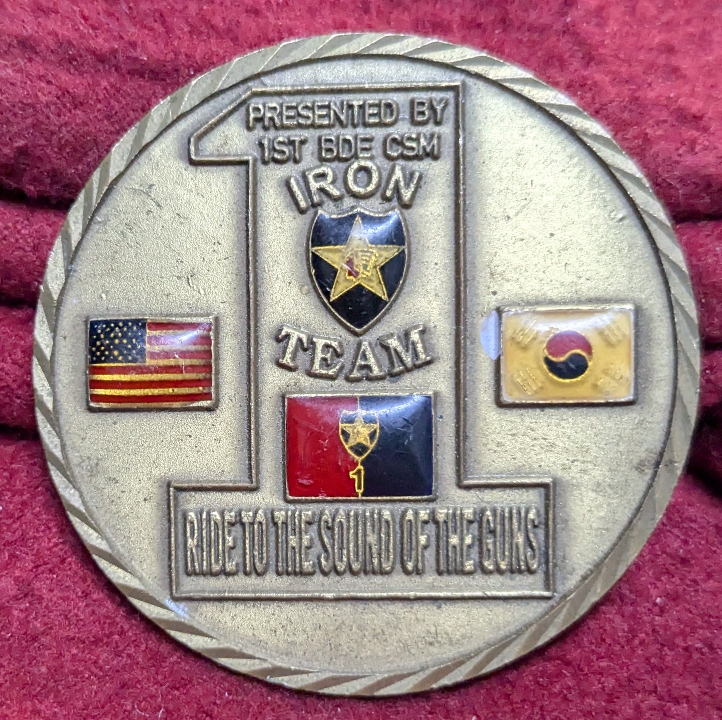 Challenge Coin Ride To The Sound Of The Guns Iron Team 1st BDE CSM (chcc-25APR174)
