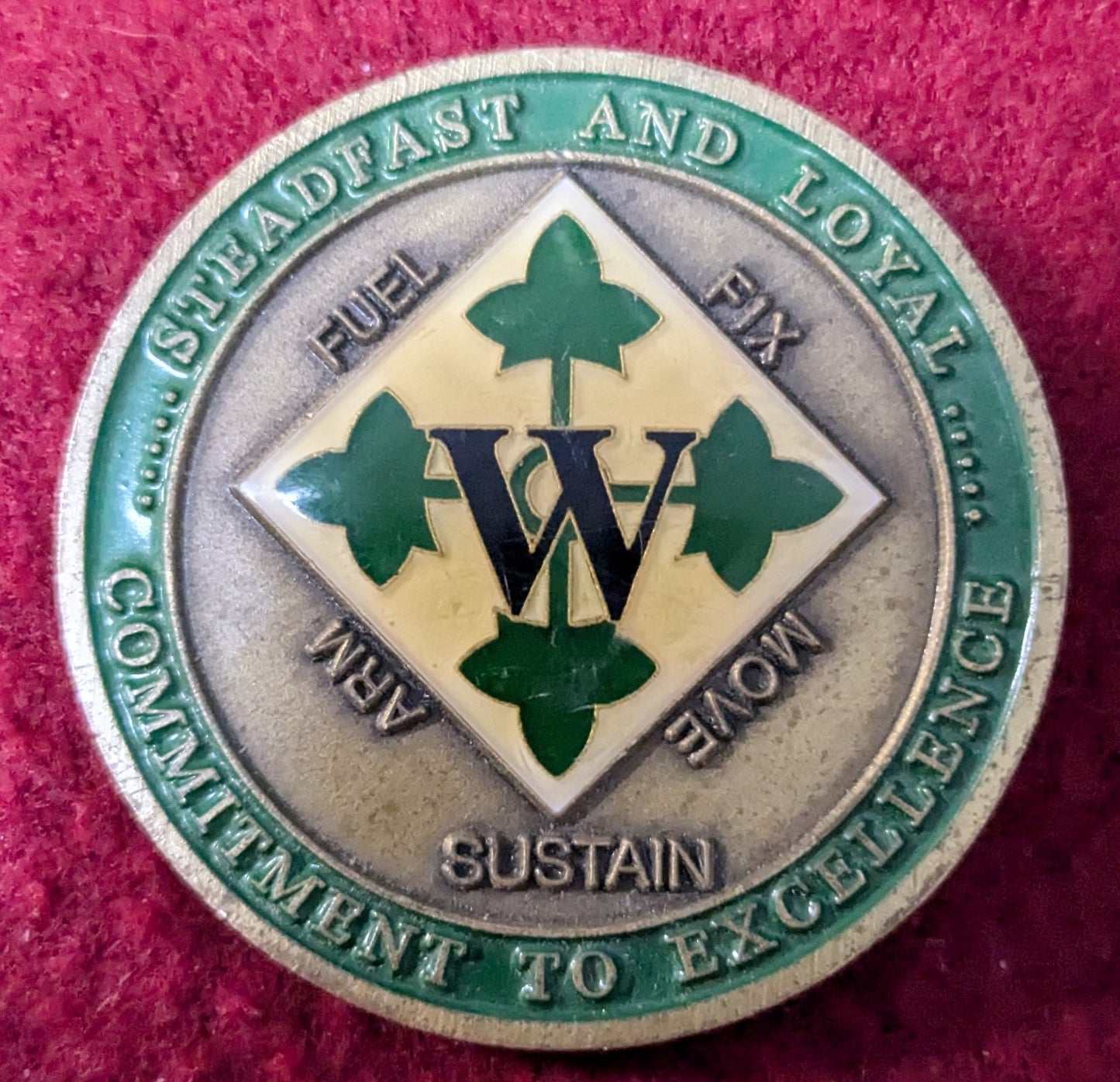 Challenge Coin 4th Division Mechanized Support Command Wranglers (chcc-25May74)
