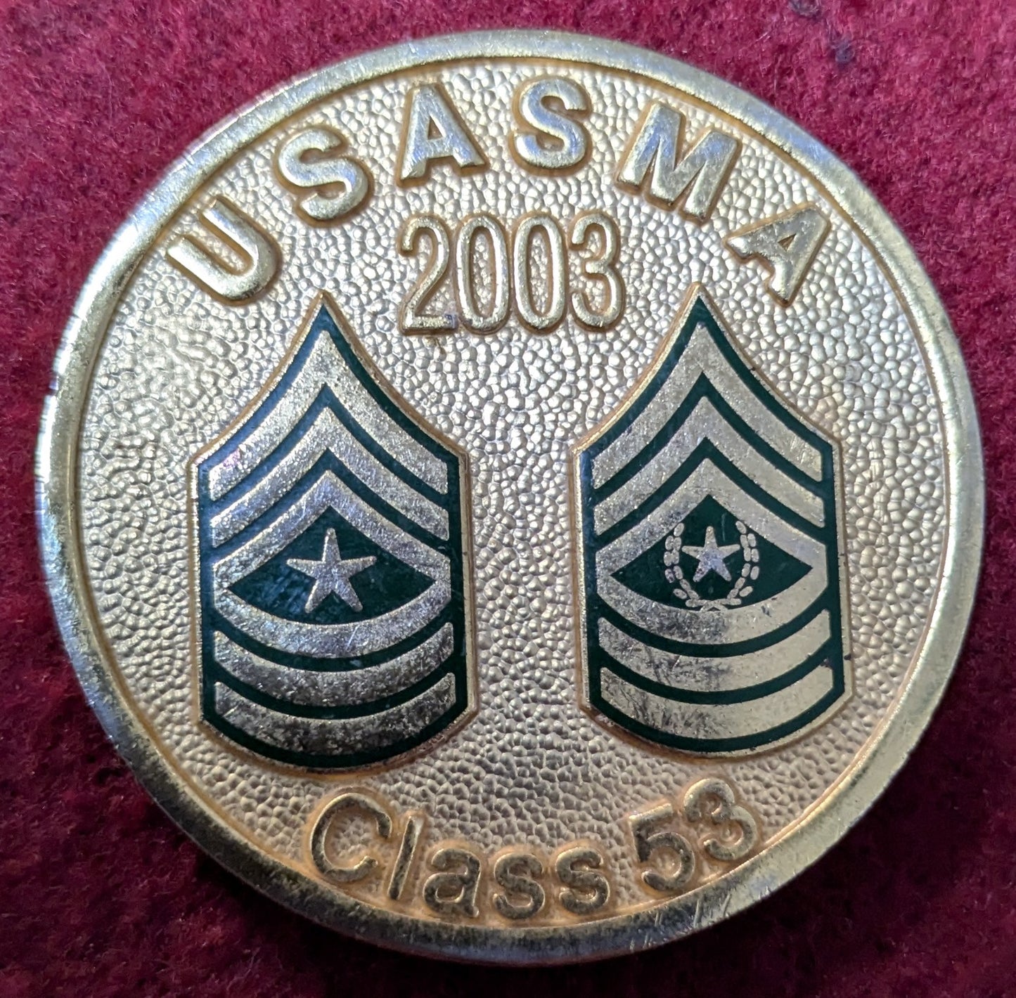 Challenge Coin USASMA 2003 Class 53 (chcc-25May07)