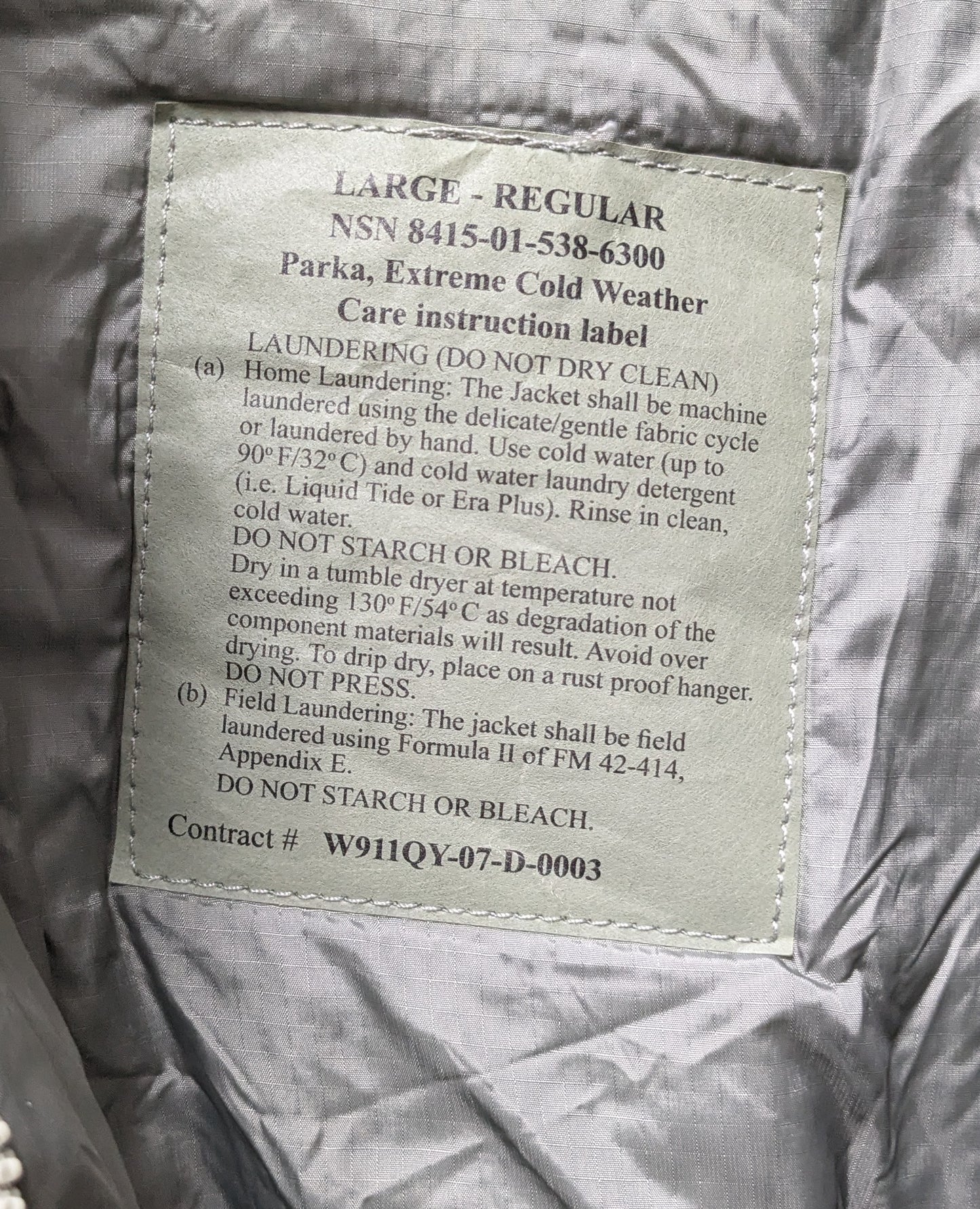 NOS Primaloft Level 7 Parka ECWS Large Regular Marshmellow Jacket (apg02)