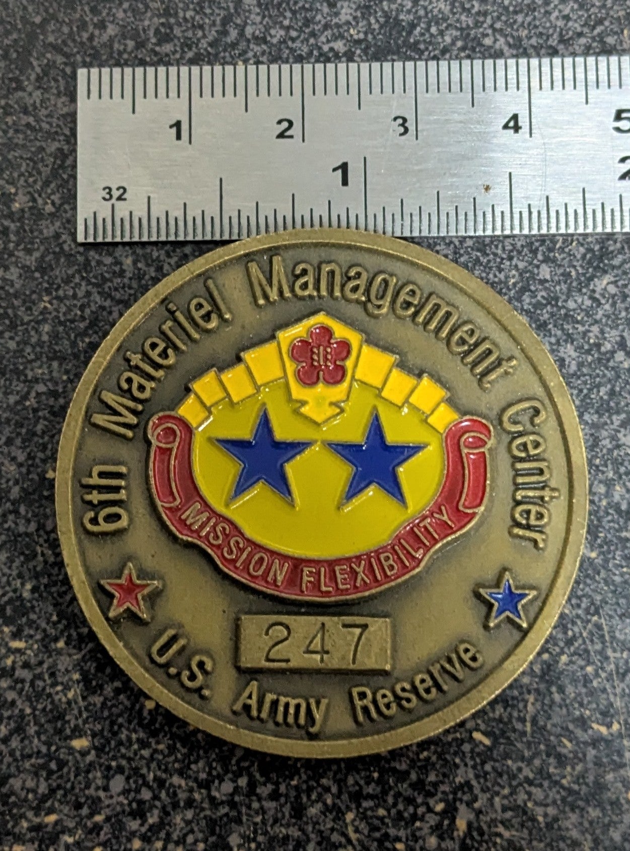 Challenge Coin 6th Material Management Center 247 U.S. Army Reserve Korea Partnership Coin (26Jun29)