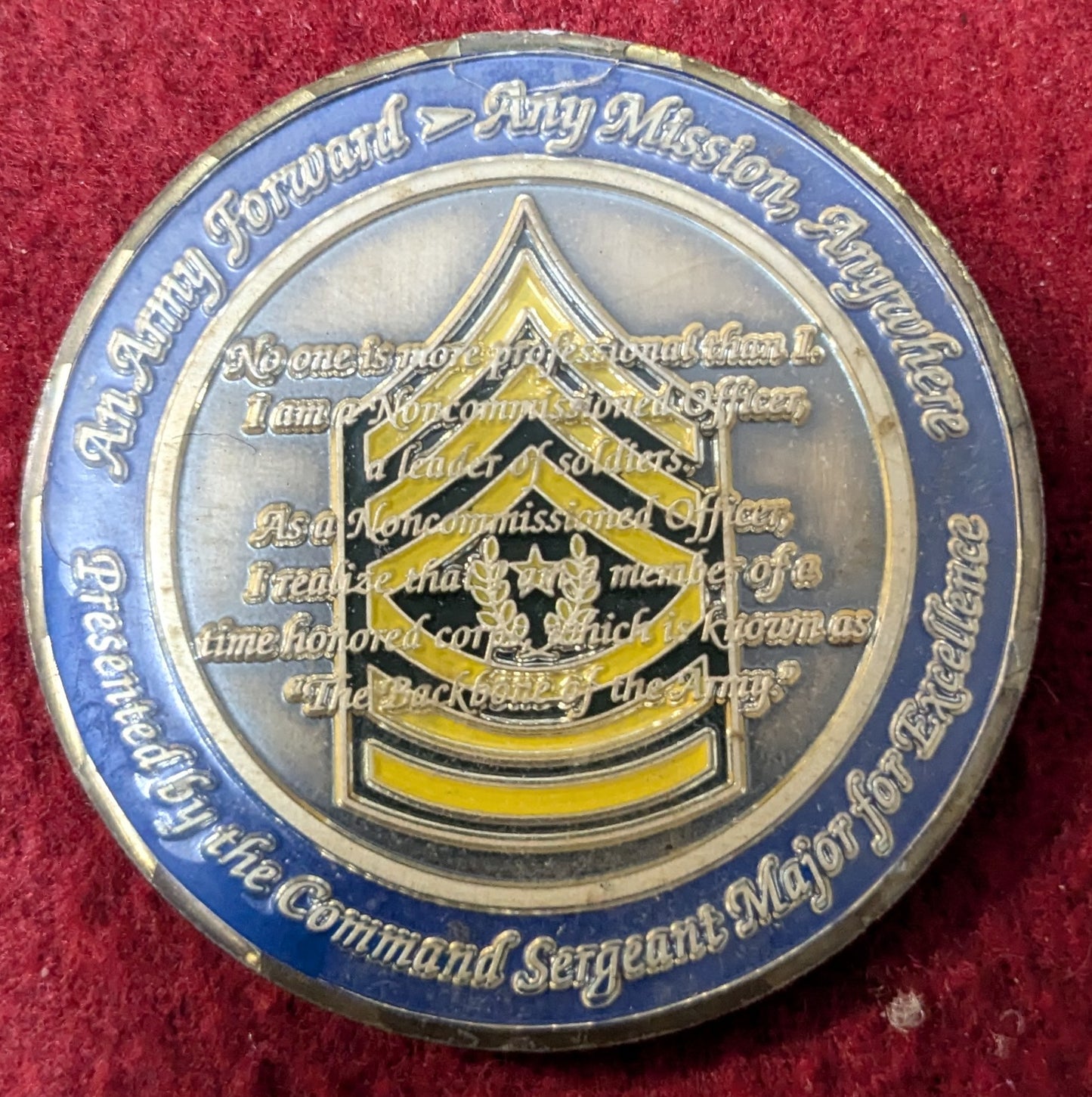 Challenge Coin United States Army Europe USAREUR NCO's Lead the Front (25May41)