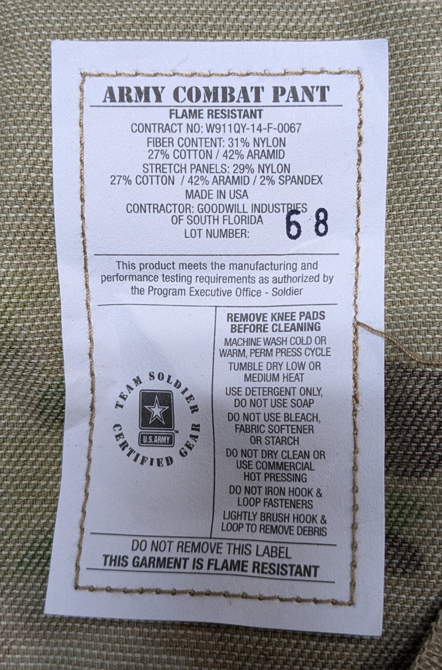 NWT Medium Regular US Army Deployment Frac Combat Pants w/ Knee Pad Pockets (25APR02)