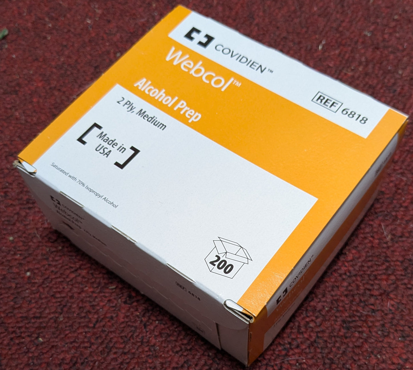NWT Webcol Alcohol Prep Wipes 200 Count (DC5-26Mar70)