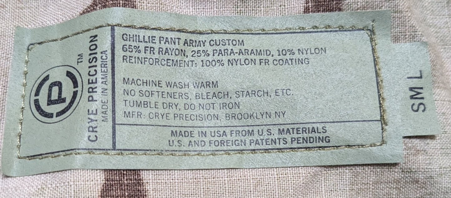 NOS Crye Precision Base Layer Ghillie Pant MultiCam Small Long (ca03-25Jun07)