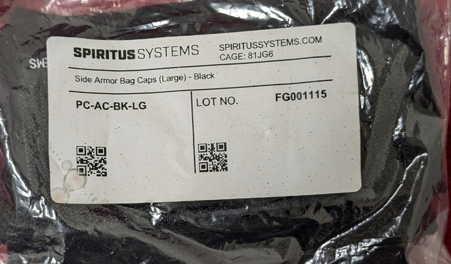 Spiritus Systems side armor bag caps Large - Black (CA03-25MAR40)