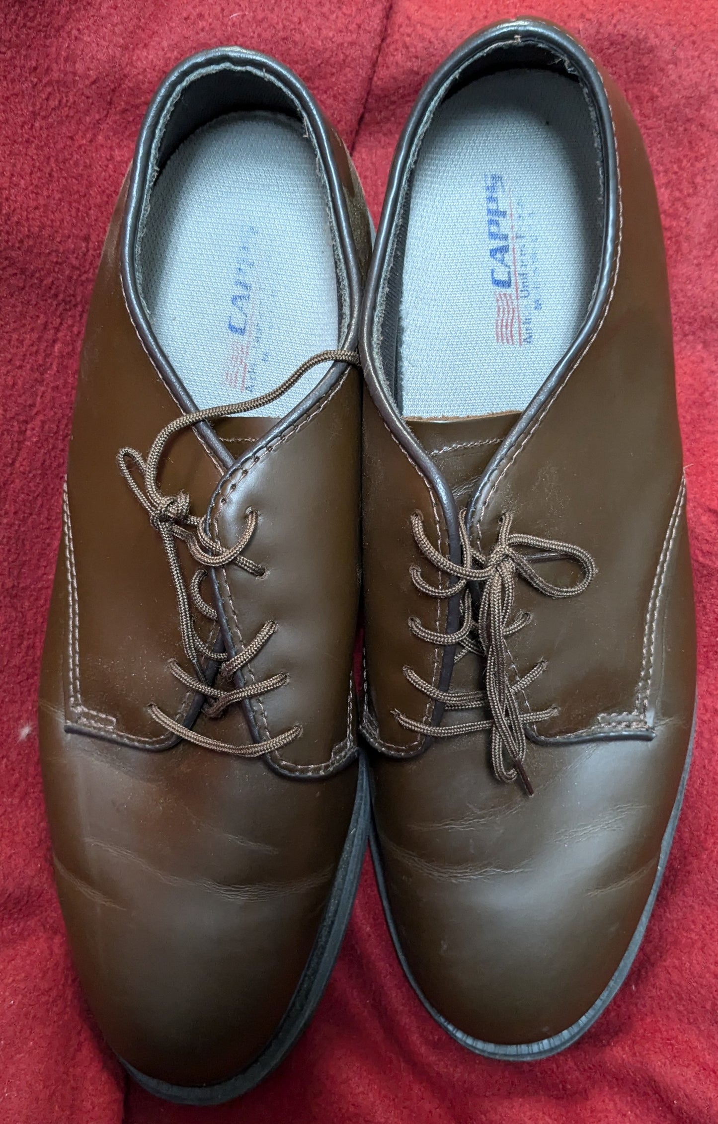 NOS Capps Military Dress Shoe Brown 9.5 E (fa01-25APR103)