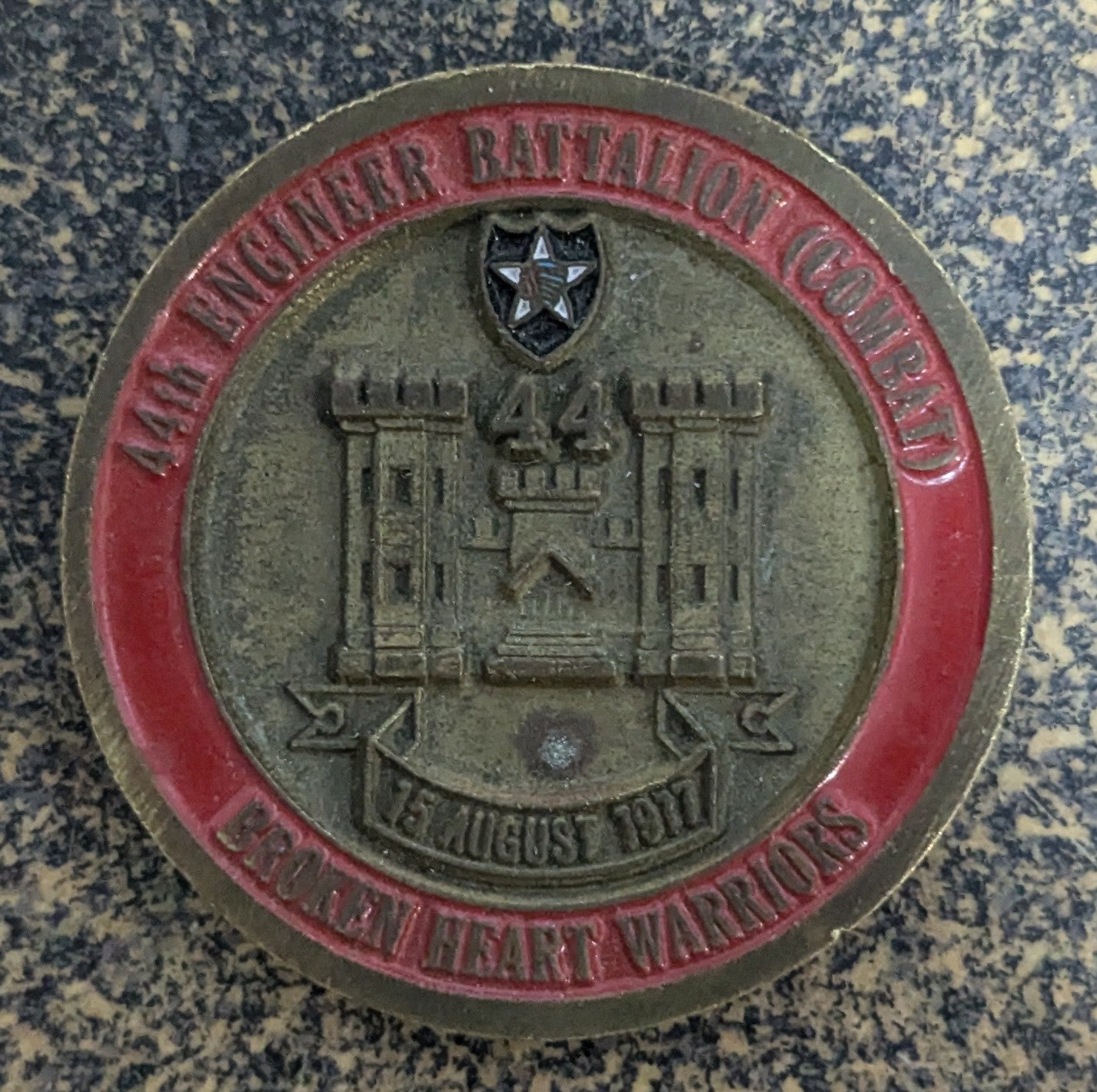 Challenge Coin 44th Engineer Battalion Combat Broken Heart Warriors (CHCC-25Jul21)