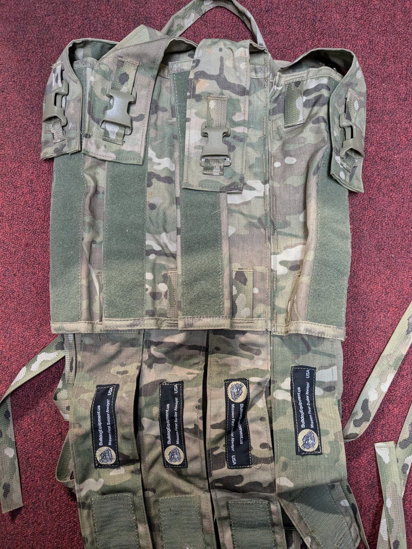 Bulldog Molle Panel - Shoulder Straps - Waistbelt - 4 60mm Single Round Pouches (DC11-25May115)