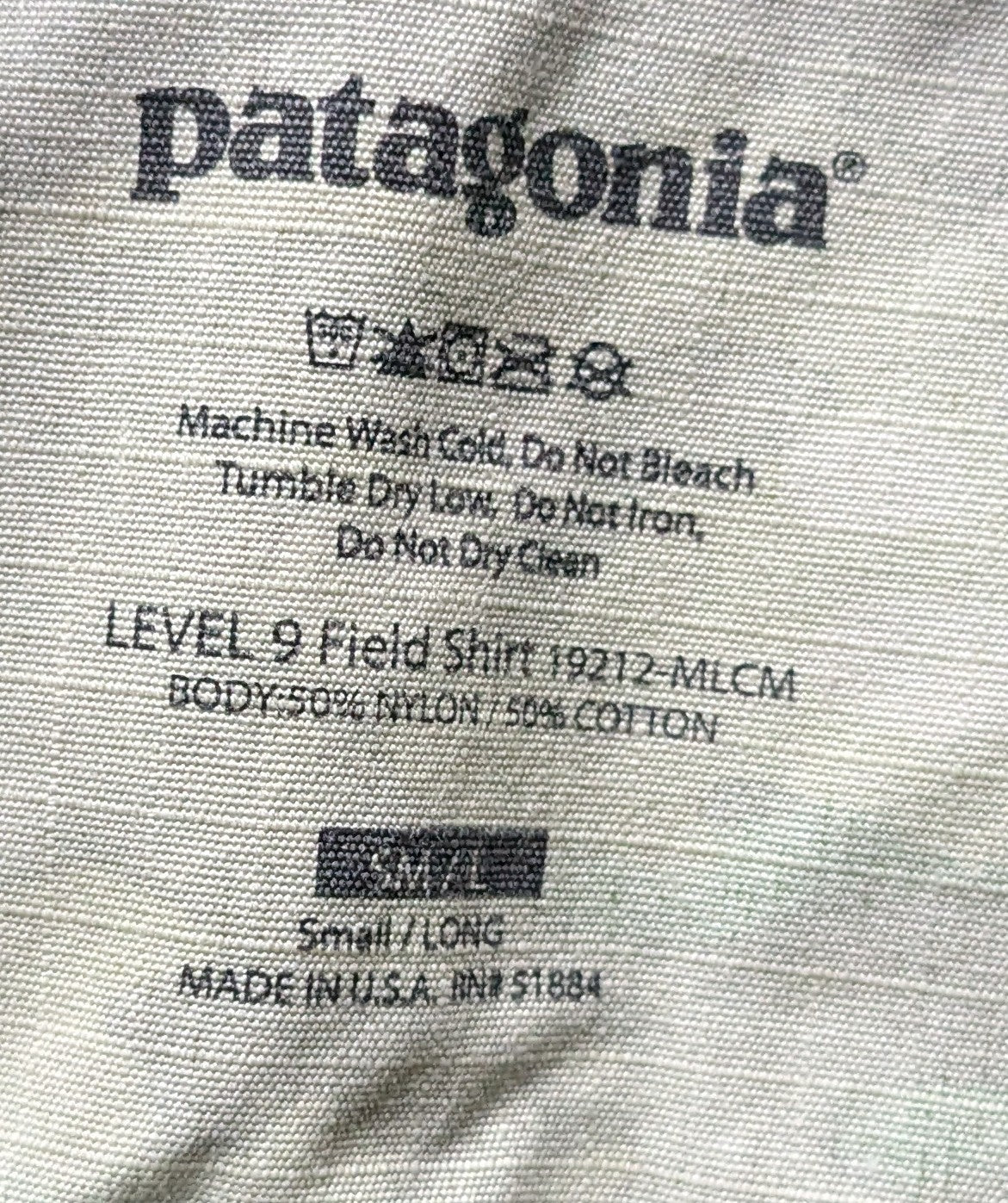 Patagonia L9 Field Shirt Small Long (cb10-25Jun98)