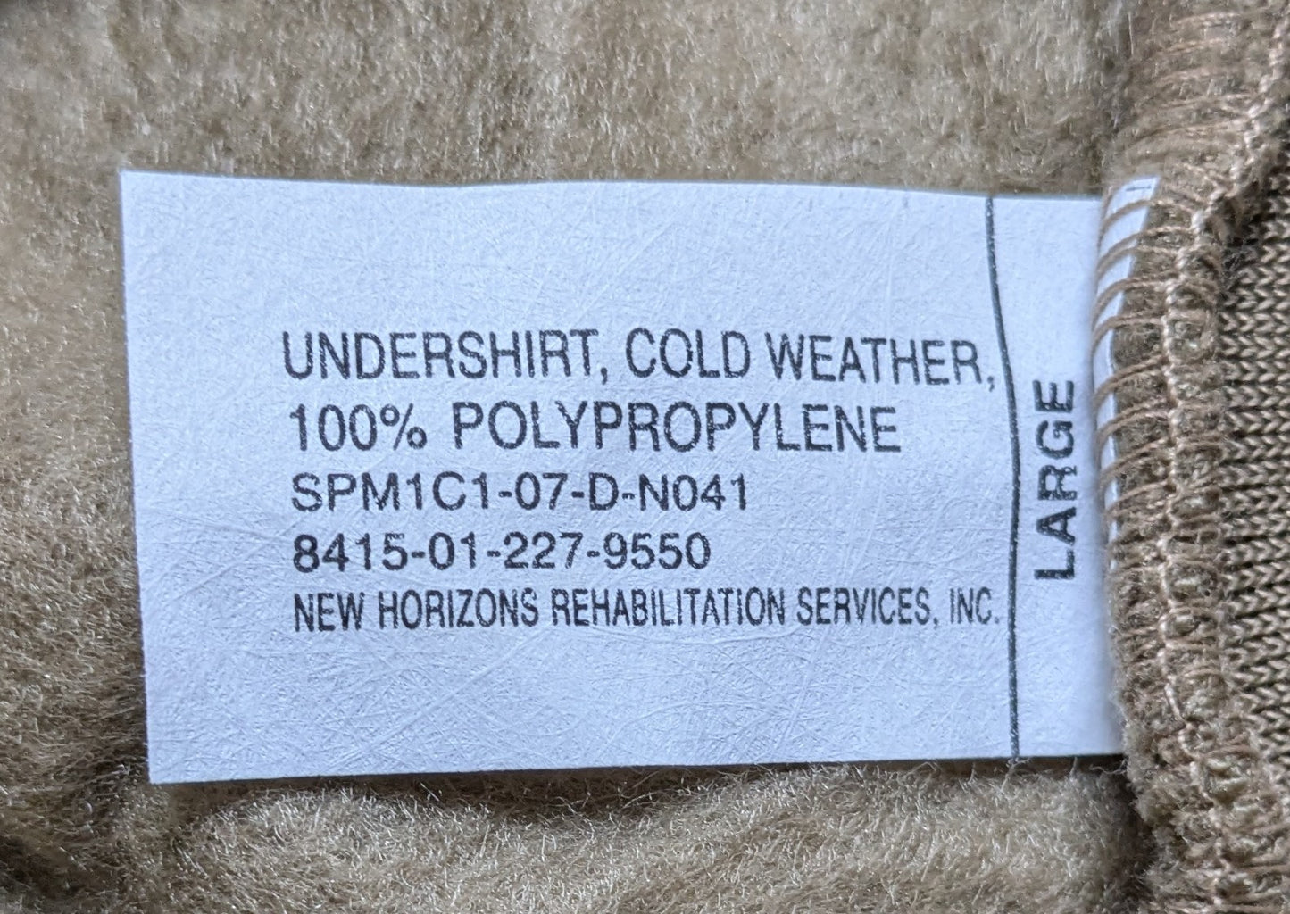 NOS Set of Large '90s Brown Cold Weather Poly-Pro (CA13-25APR04)