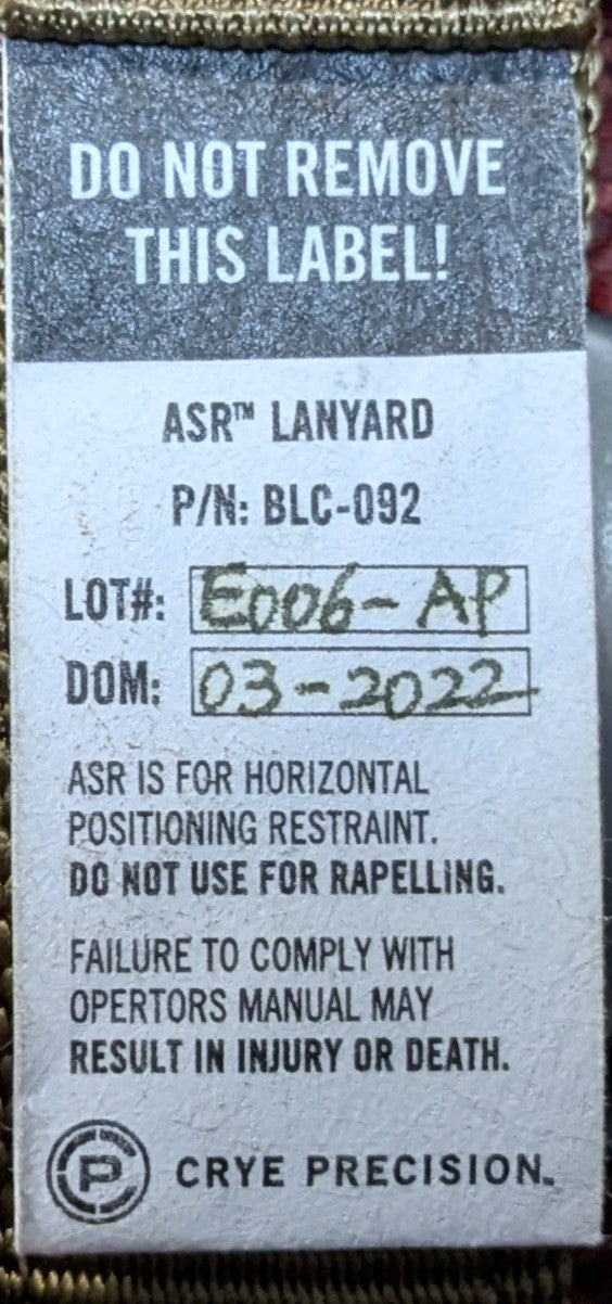 NOS Crye Precision ASR Lanyard (DC2-25Sep127)