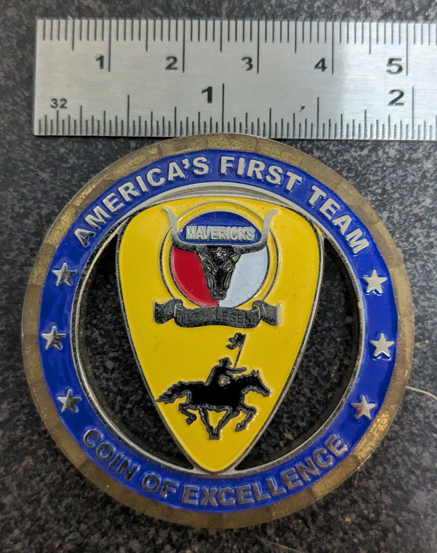 Challenge Coin 1st Cavalry Special Troops "Mavericks" America's First Team (CHCC-26May45)