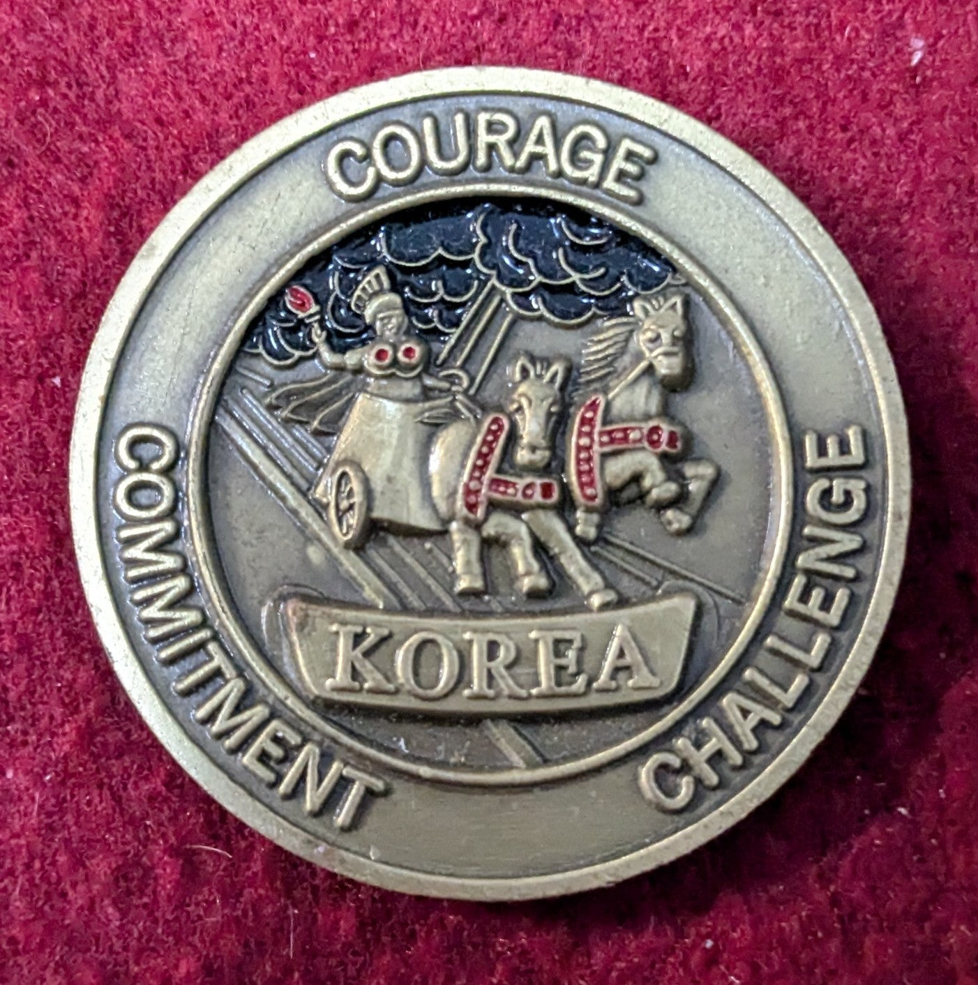 Challenge Coin Courage Commitment Challenge Korea Faithful to God Faithful to Spouse (25May44)