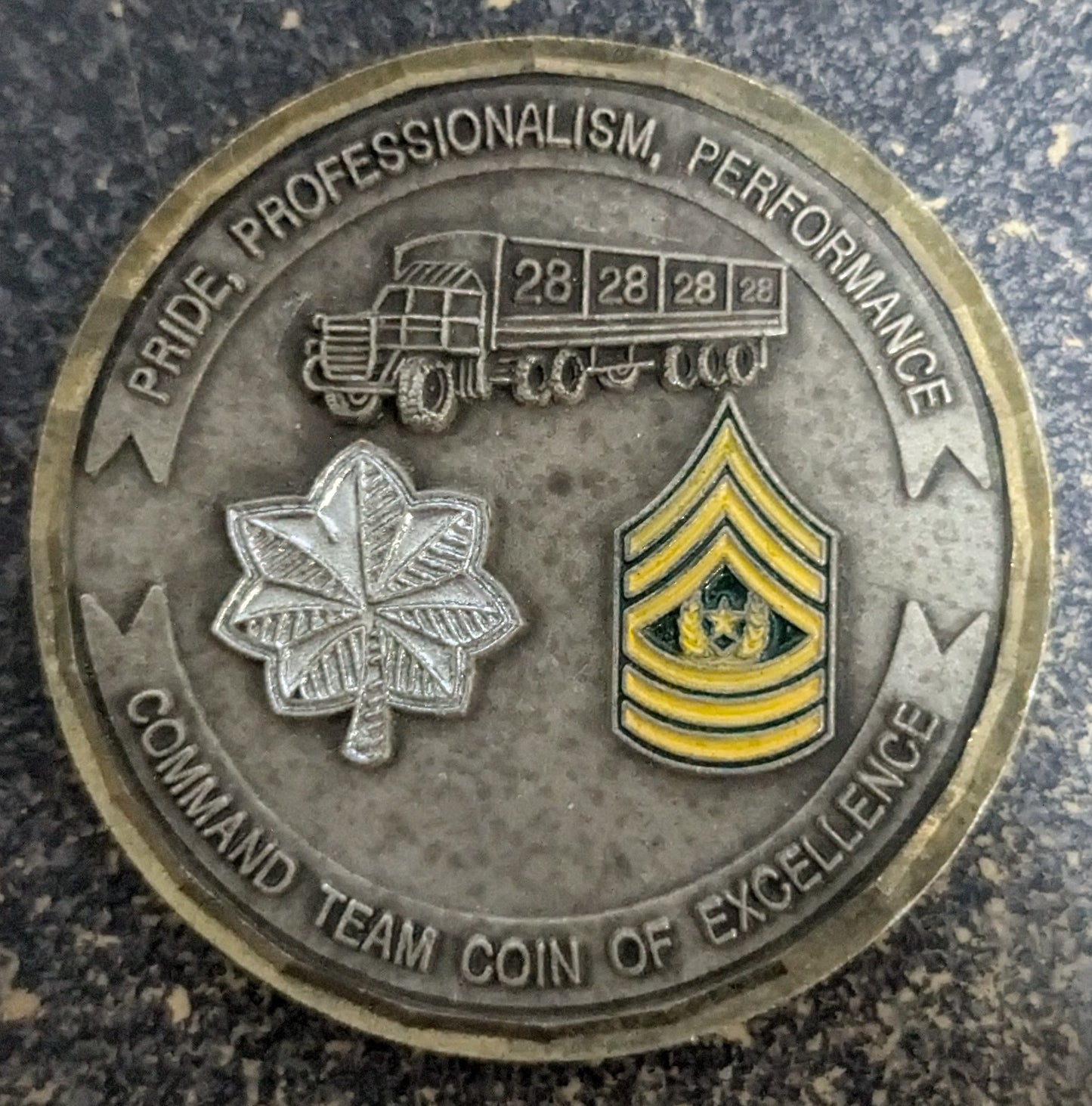 Challenge Coin 28th Transportation Battalion En Temps (CHCC-25Jul58)