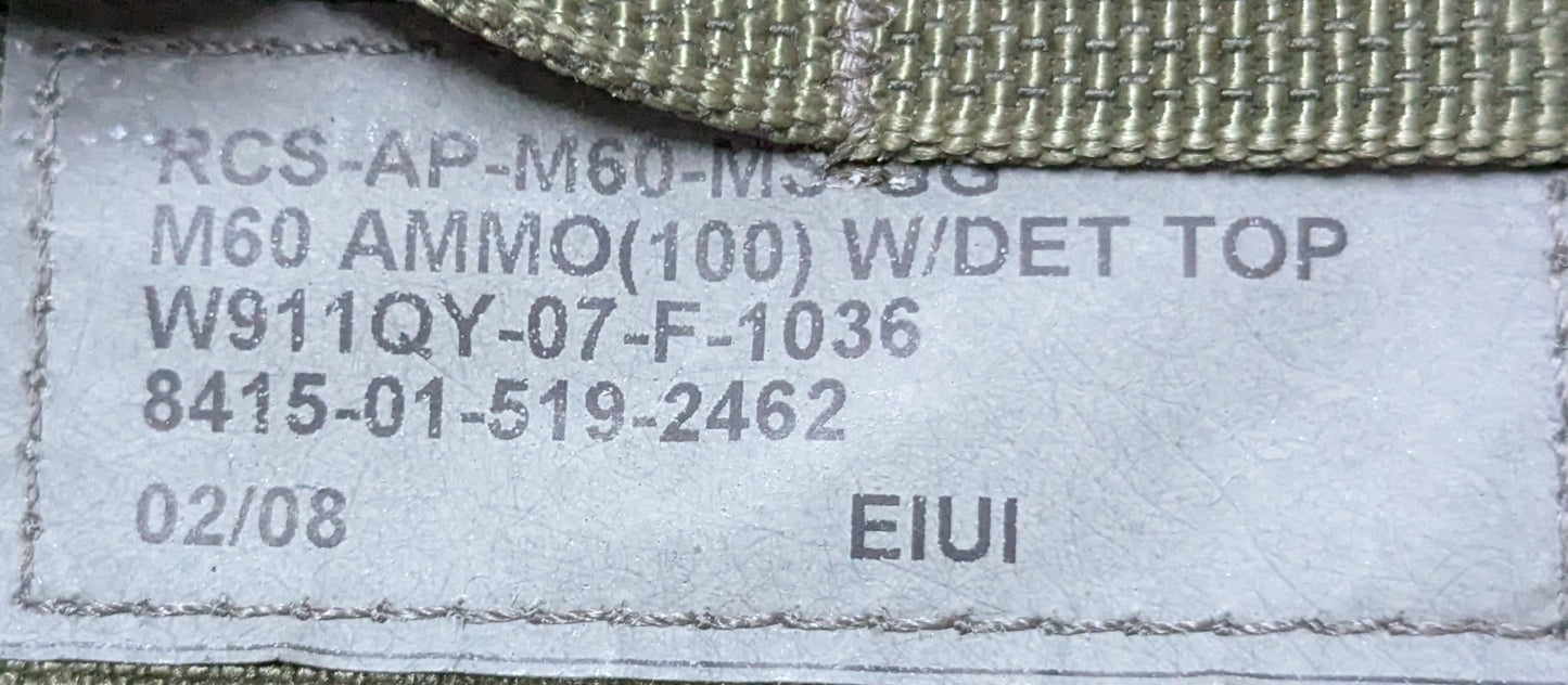 NOS Eagle Industries SFLCS 7.62 100-Round M60 Gunners Ammo Pouch Ranger Green (M60-RG) (AC01-25Jul86)