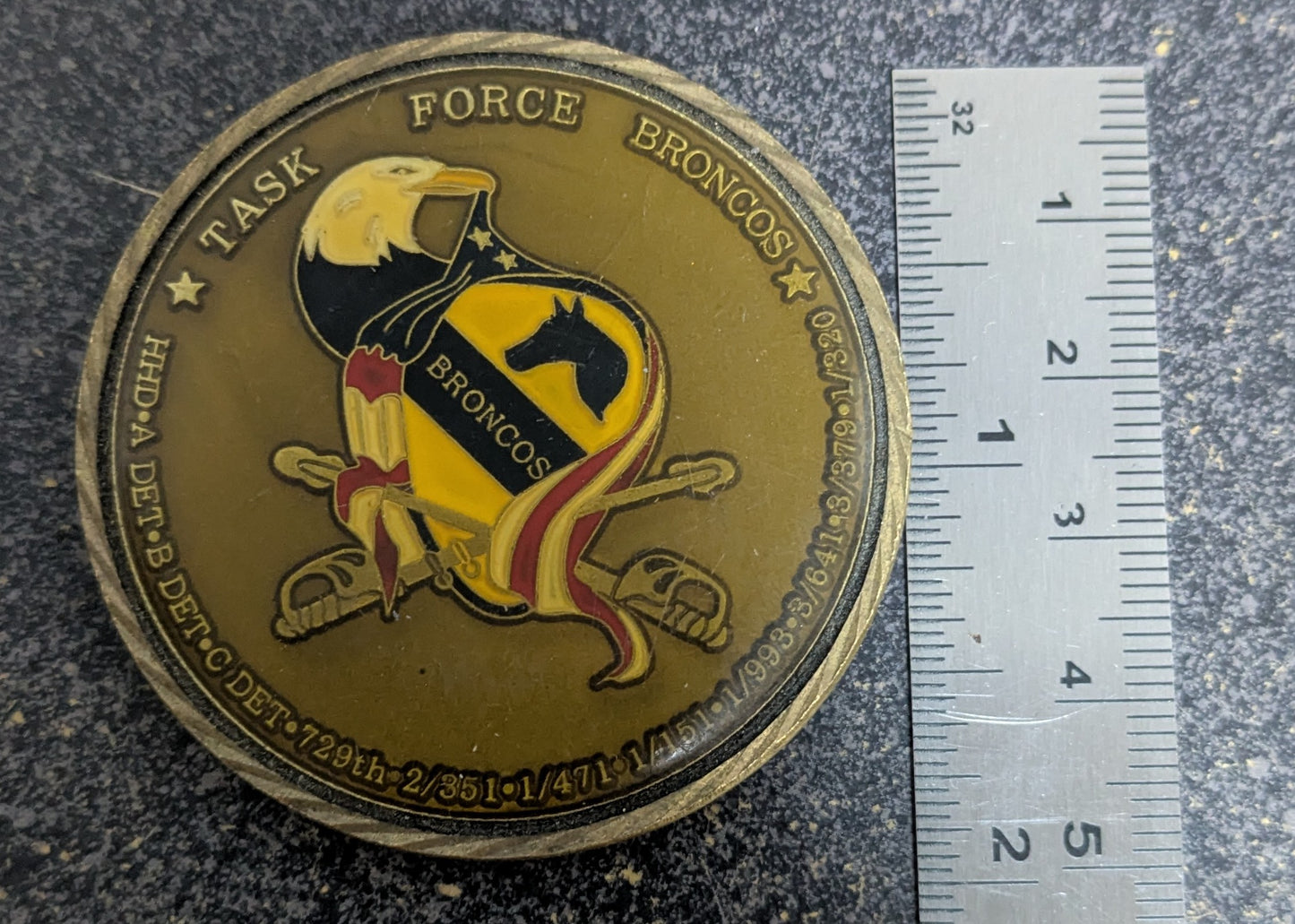 Challenge Coin US Army 13th Services Battalion Task Force Broncos Iraq 2004-2005 (CHCC-26May58)