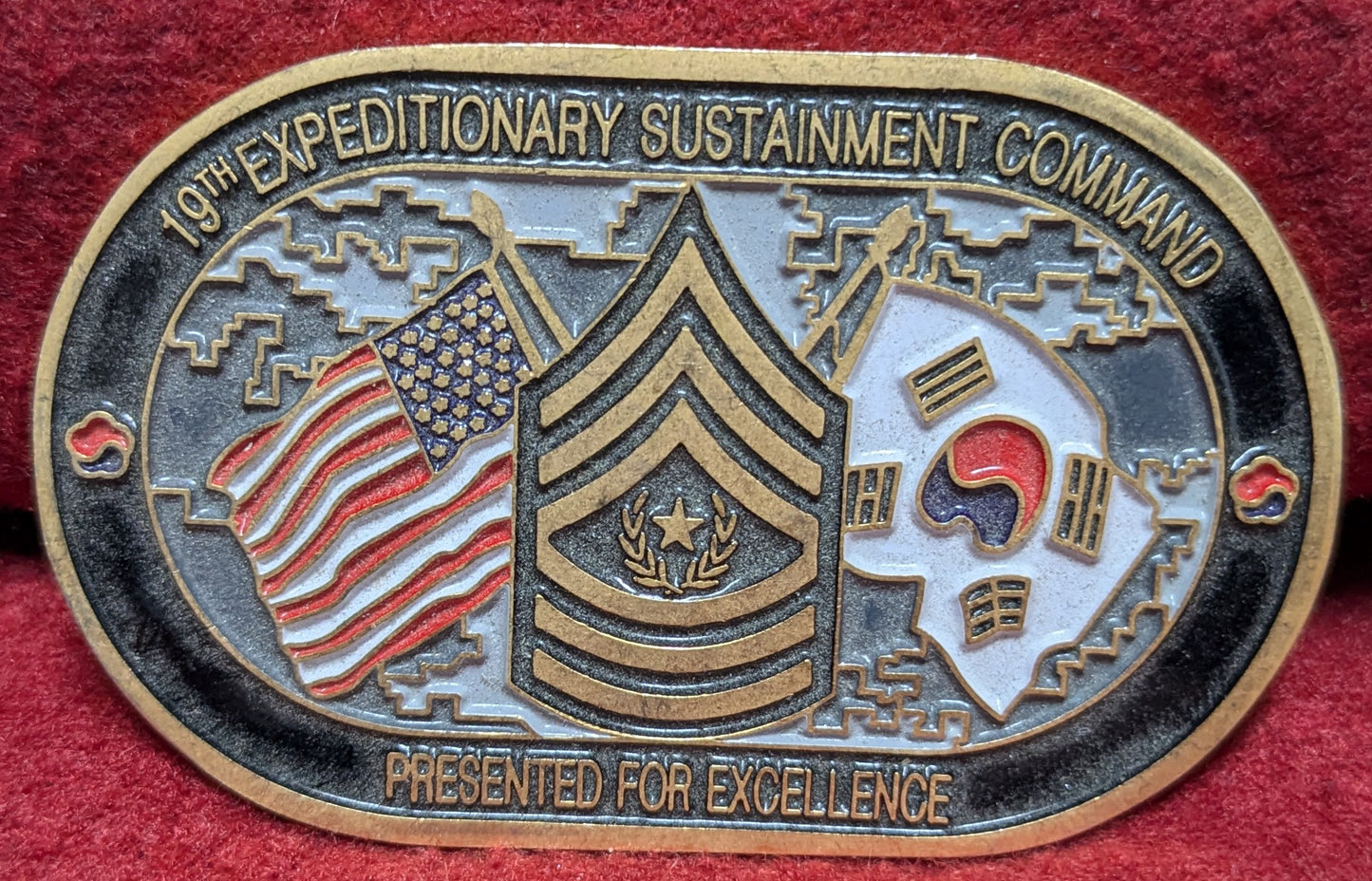 Challenge Coin 19th Expeditionary Sustainment Command Korea CSM (chcc-25APR189)