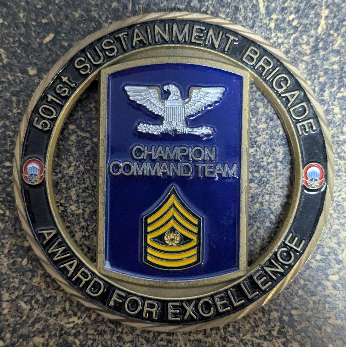 Challenge Coin 501st Sustainment Brigade Champion Command Team (CHCC-25Jul42)