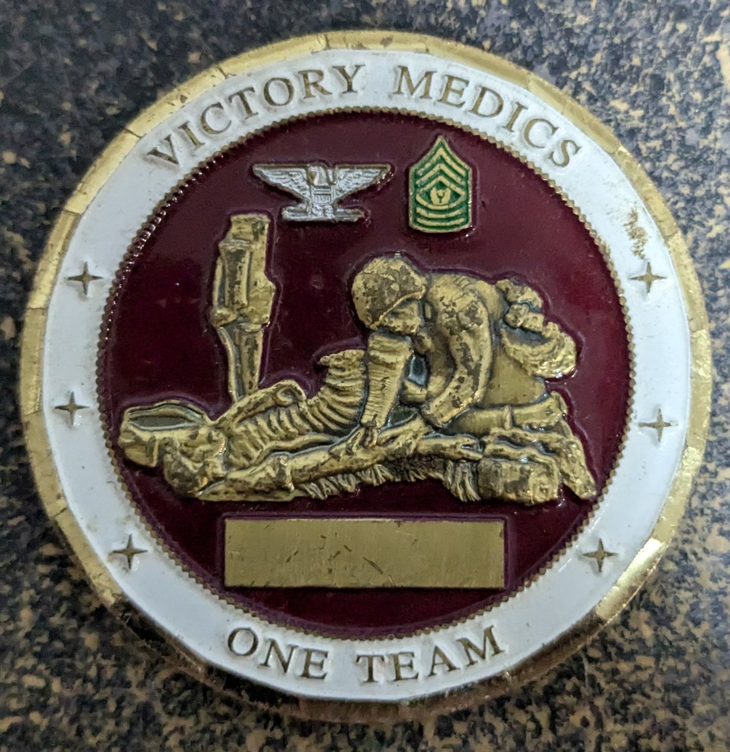 Challenge Coin Victory Medics One Team 30th Medical Brigade (CHCC-25Jul49)