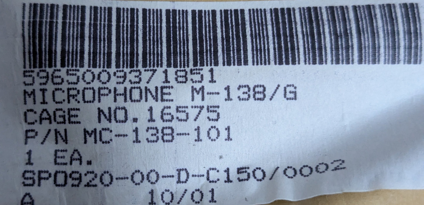 NWT M138/G Microphone (DC8-25Sep15)