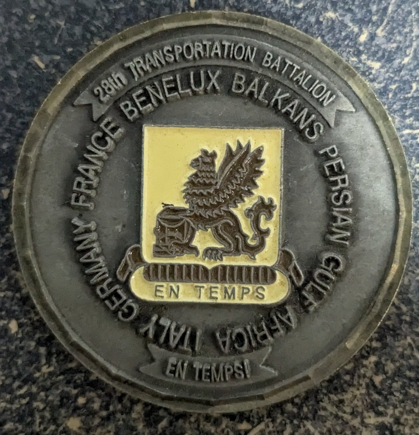 Challenge Coin 28th Transportation Battalion En Temps (CHCC-25Jul58)
