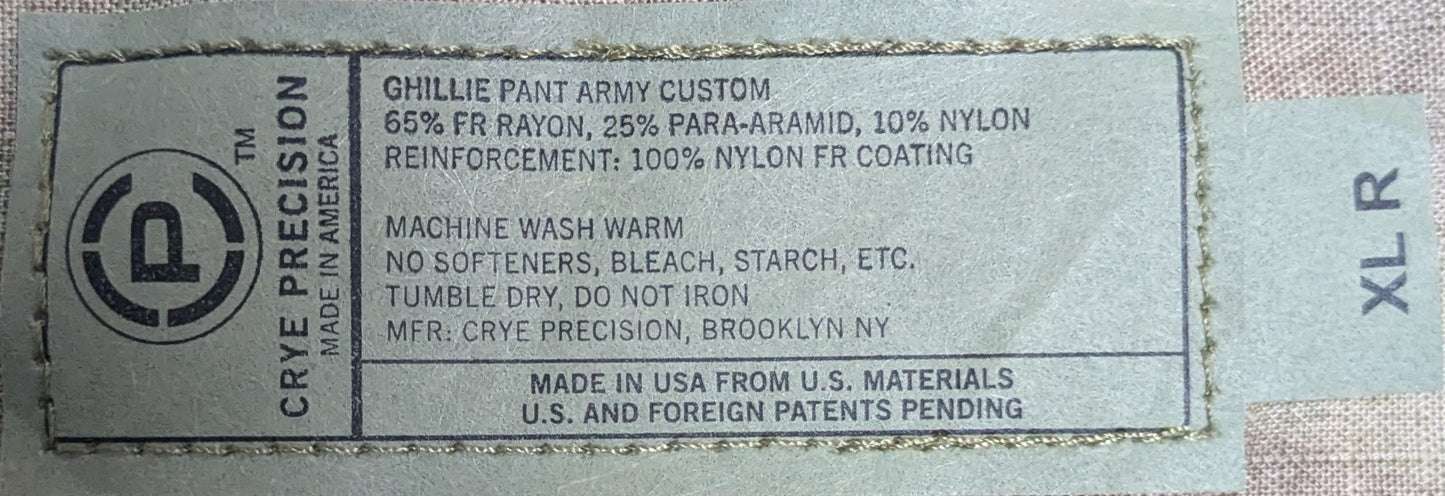 NWT Crye Precision Base Layer Custom Ghillie Pants and Coat OCP Multicam XL-R (ab14-25Jul2)